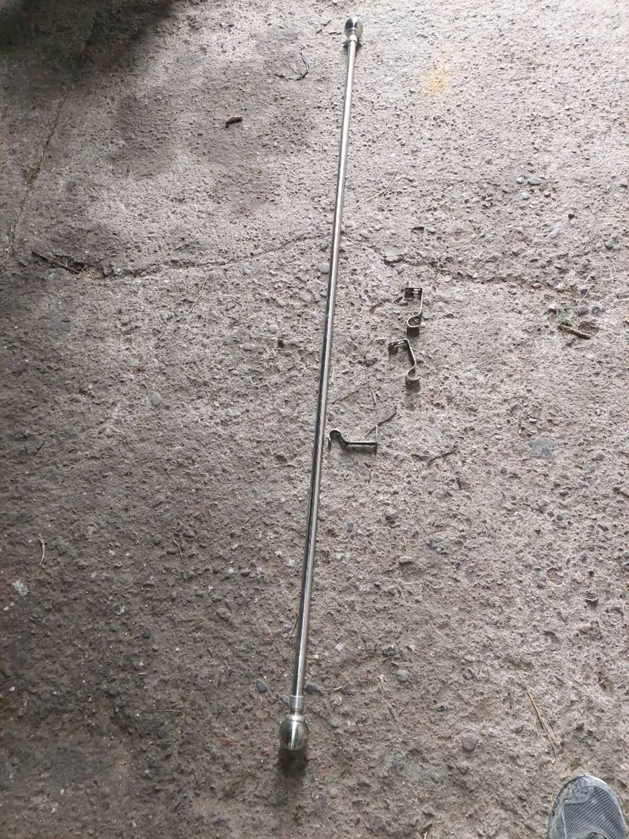 curtain poles x 2, plus holders plus rings - Image 2