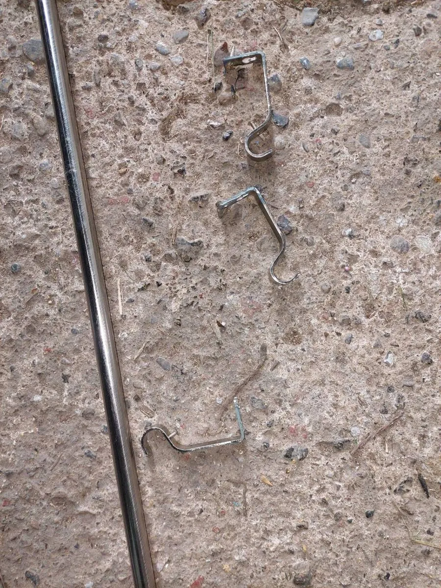 curtain poles x 2, plus holders plus rings - Image 3