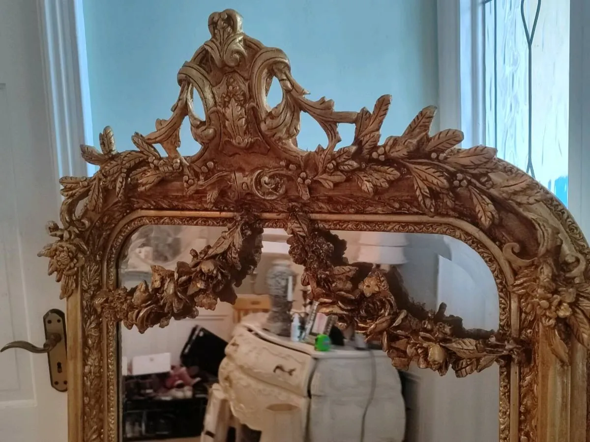 Unique Beautiful French Rocco Style Mirror 5ft2 - Image 3