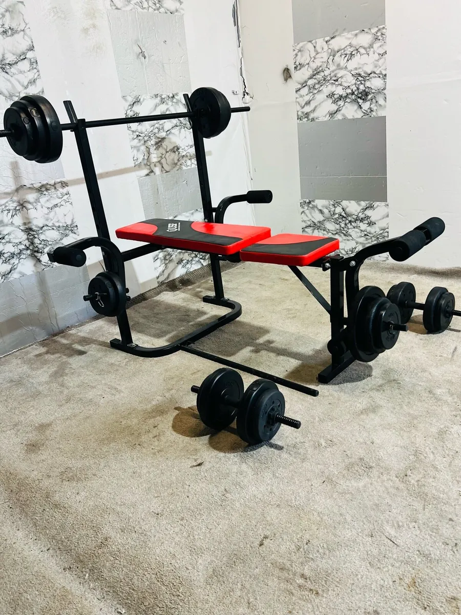 USF BENCH 60KG WEIGHTS BARBELL DUMBBELLS - Image 3