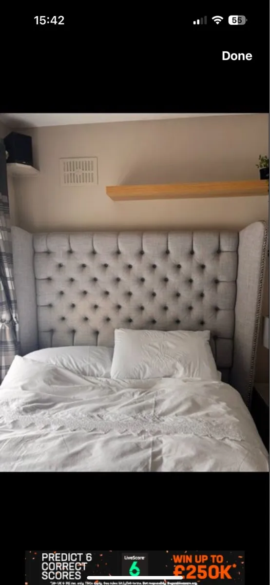 Grey winged headboard - Image 1