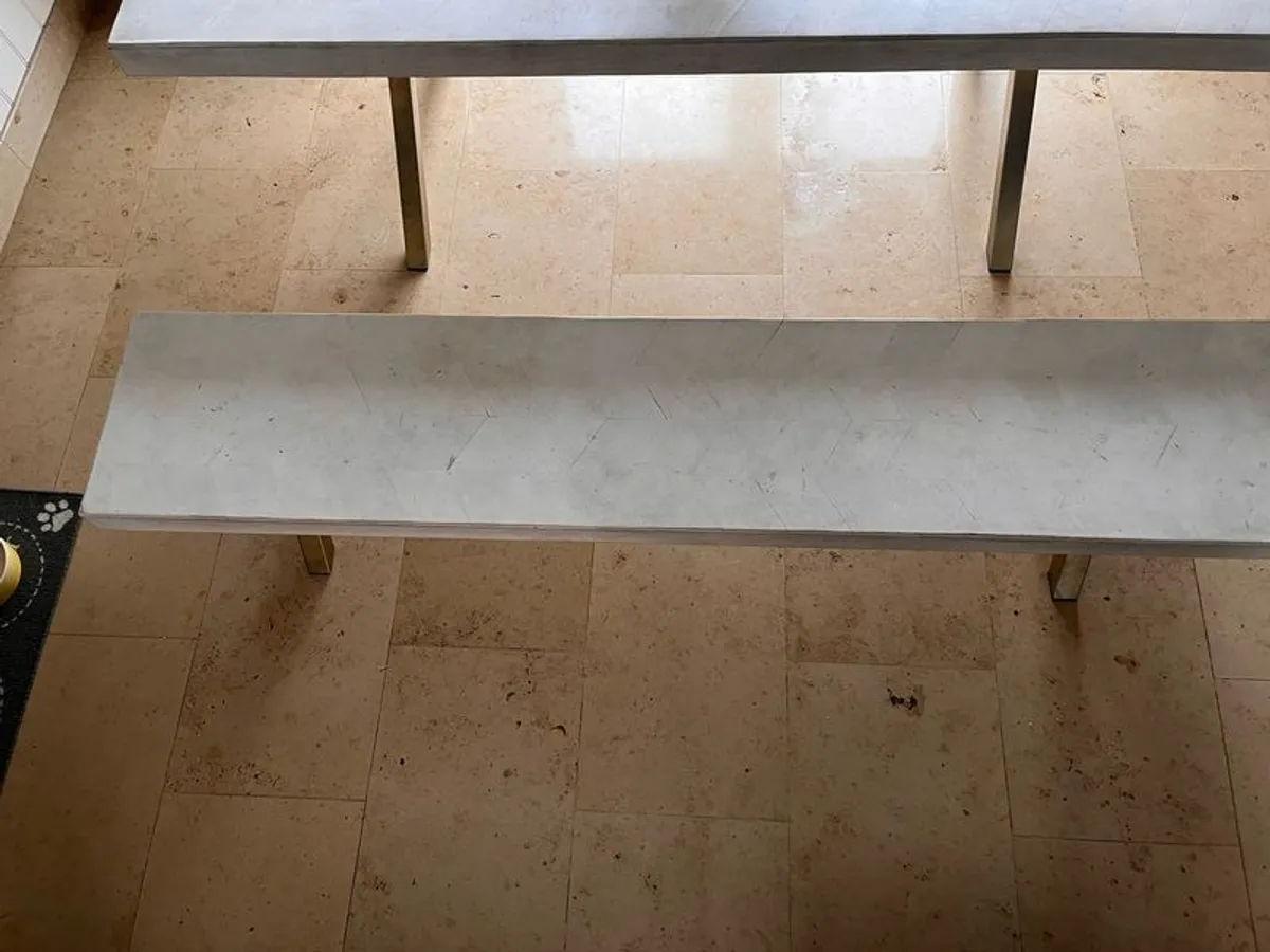 Atkin & Thyme Chevron Mango Wood Dining Table & Matching Bench (Living Patina) - Image 2