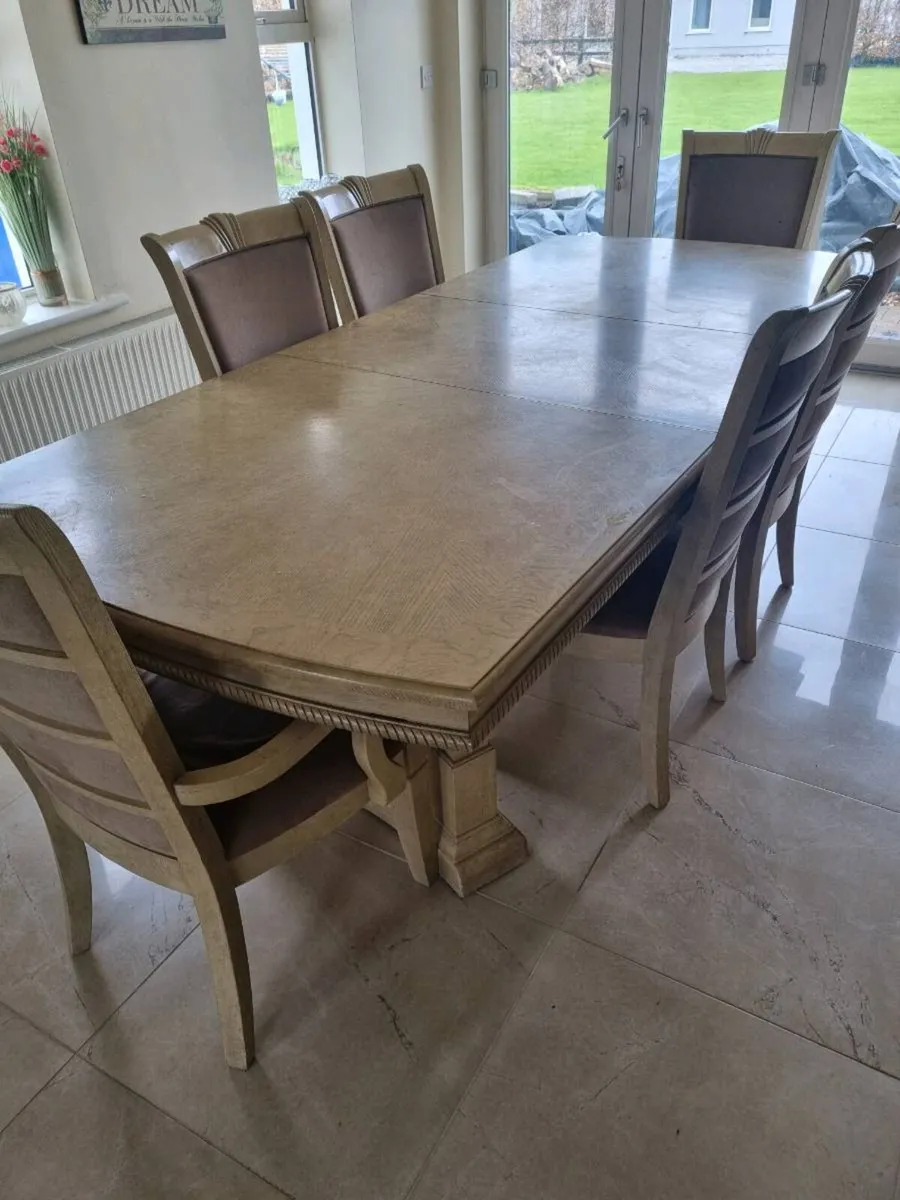 Best overall Solid Oak Dining Table, 8 Chairs & Dr - Image 1