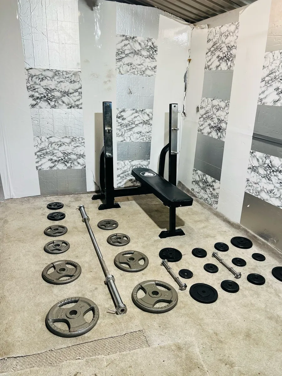 HEAVY DUTY BENCH OLYMPIC WEIGHTS DUMBBELLS BAR - Image 2