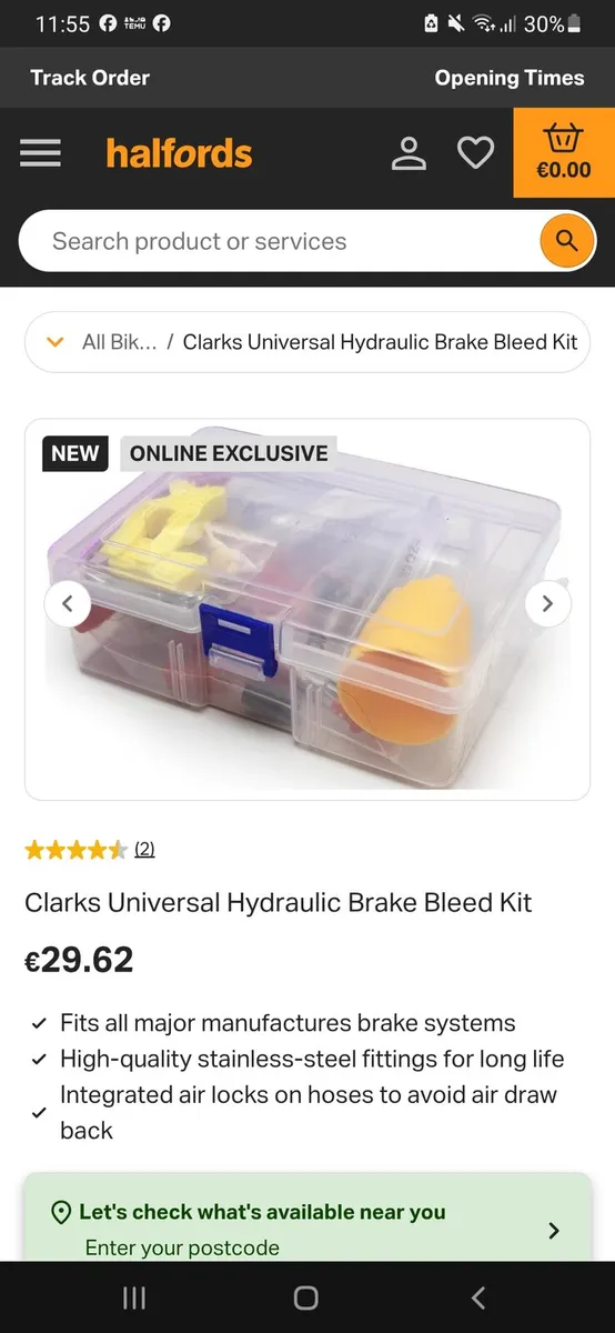 Ckarks hydraulic bike break bleed kit new - Image 1