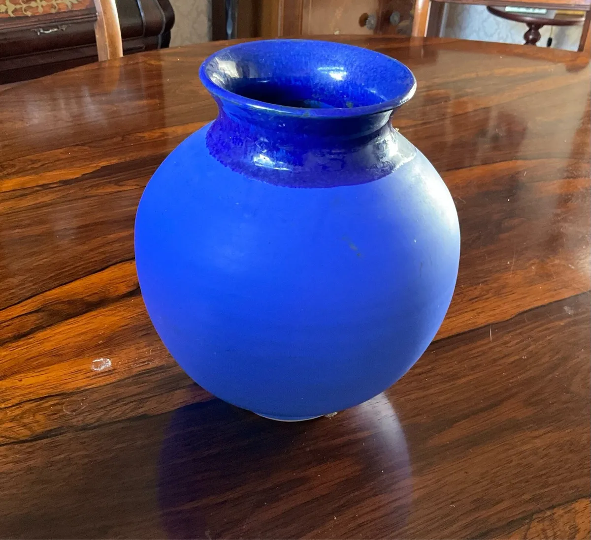 Vintage Studio Pottery Vase. Cobalt Blue Glaze - Image 2