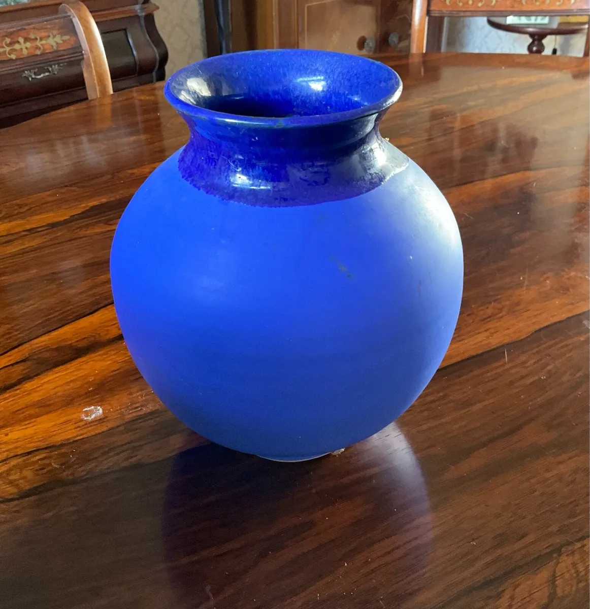 Vintage Studio Pottery Vase. Cobalt Blue Glaze - Image 3