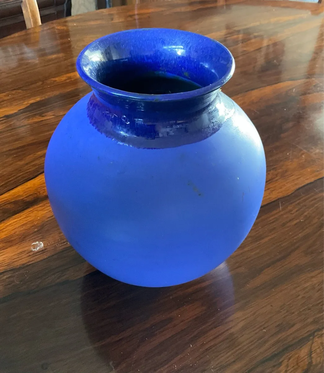 Vintage Studio Pottery Vase. Cobalt Blue Glaze - Image 1