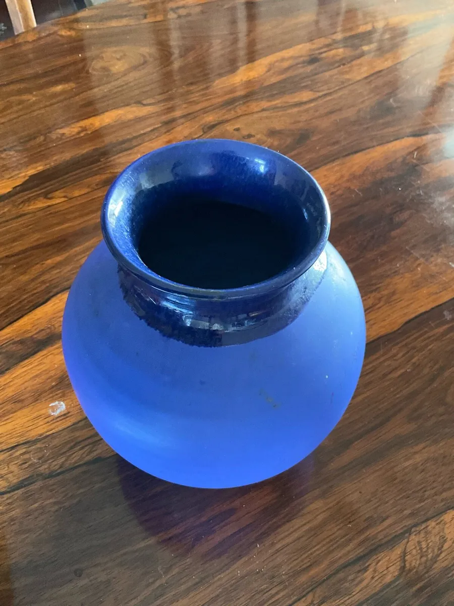 Vintage Studio Pottery Vase. Cobalt Blue Glaze - Image 4