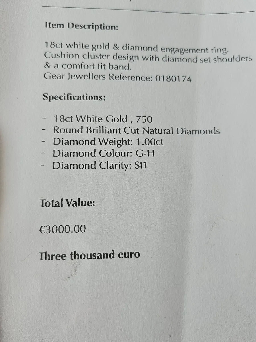 18ct gold 1ct diamond ring - Image 4