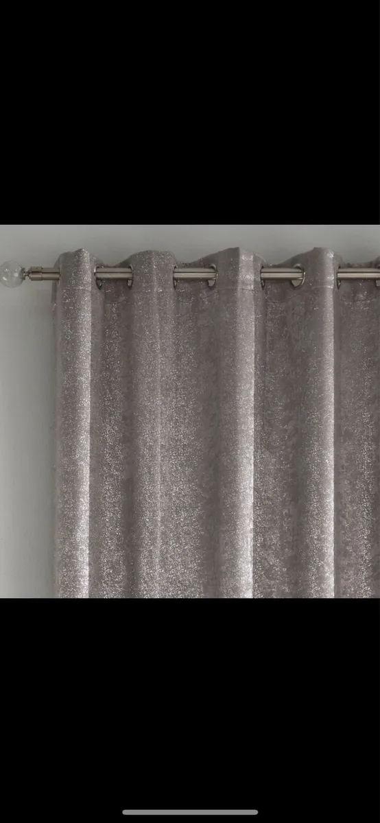 Grey Metallic Curtains 65 x 90 inches - Image 1