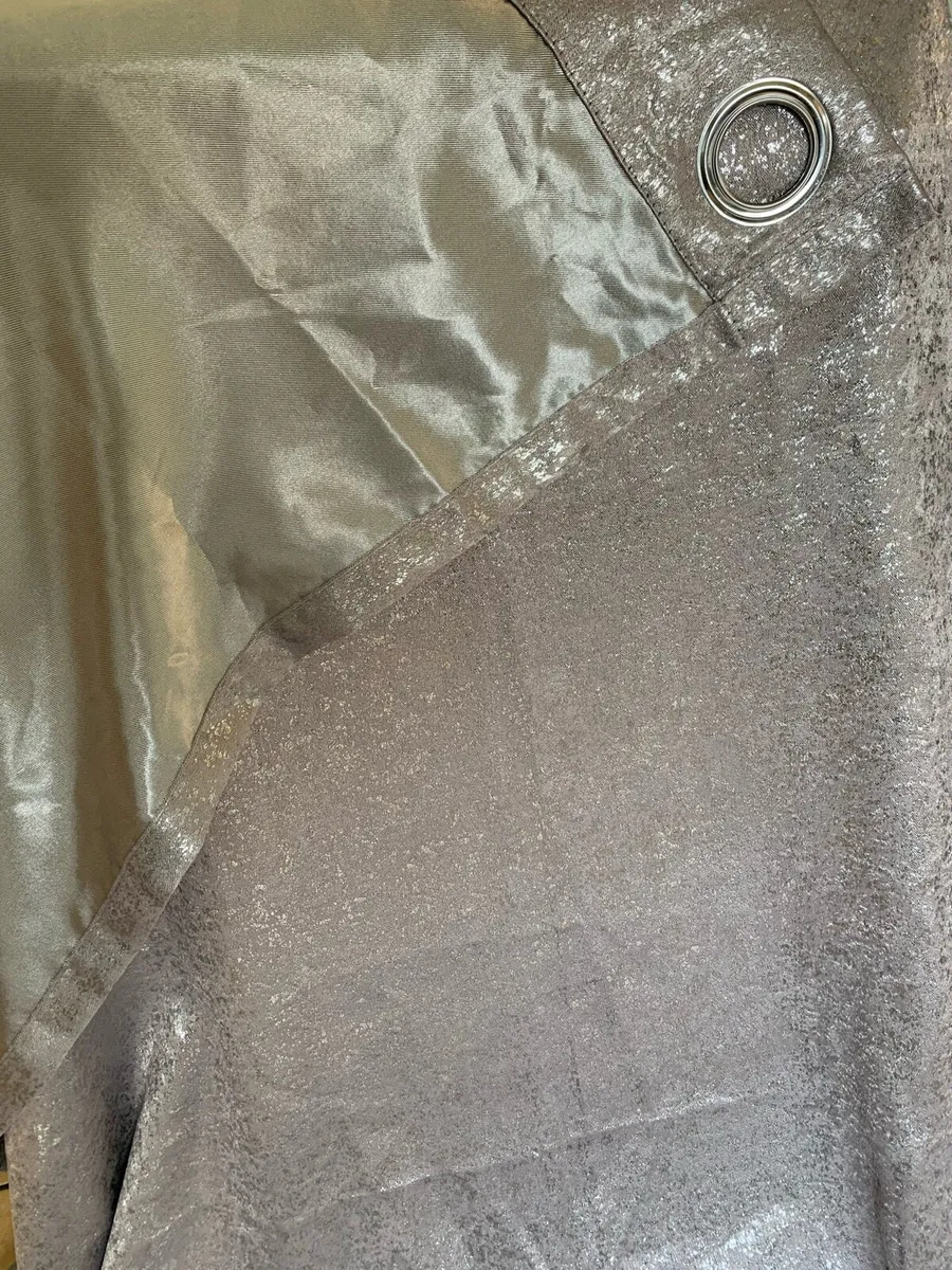 Grey Metallic Curtains 65 x 90 inches - Image 2