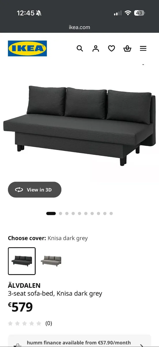 IKEA 3-seat sofa bed with storage - Image 2