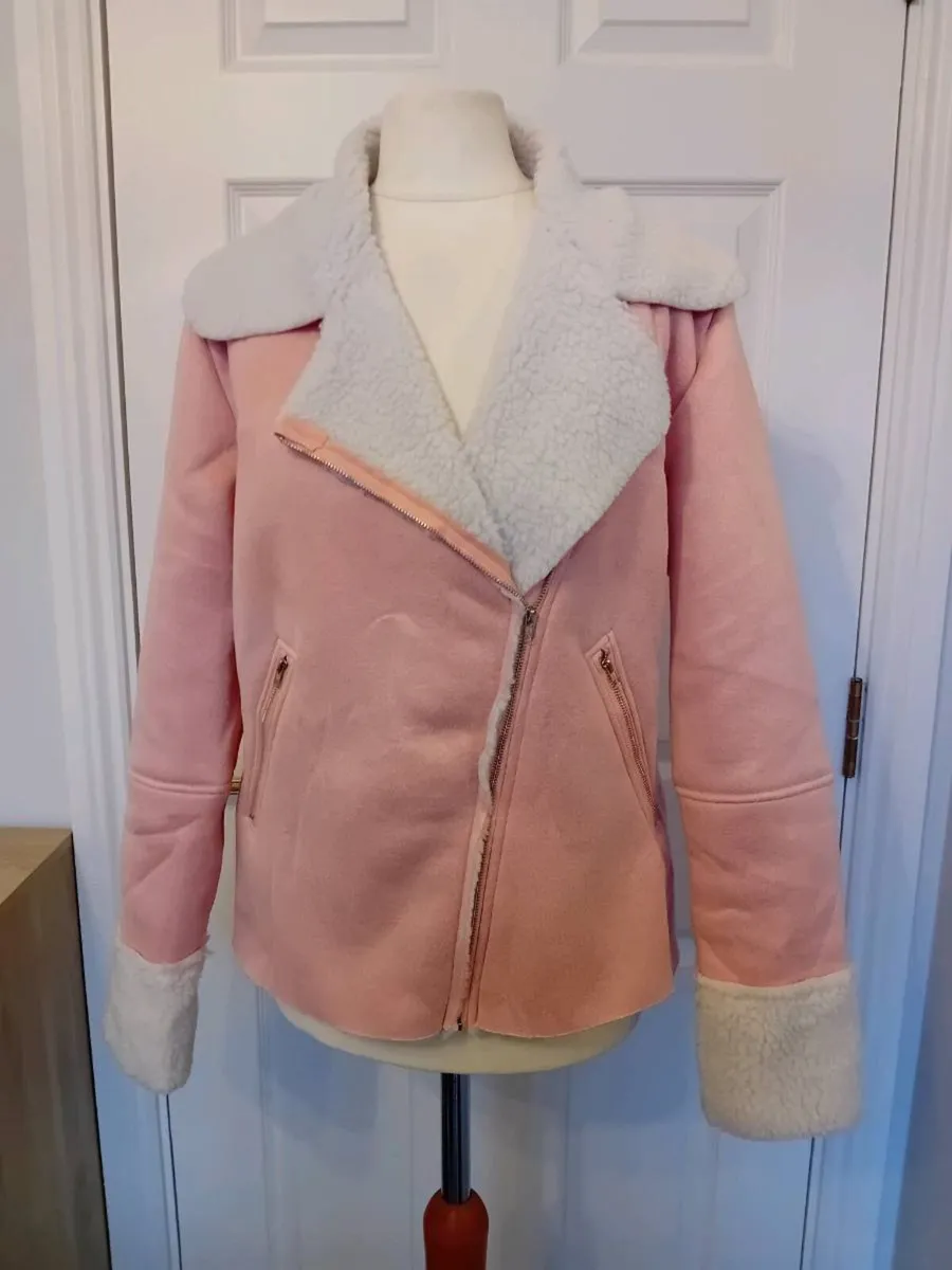 Faux Suede Biker Style Jacket - Image 1