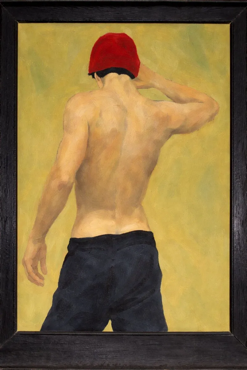 Framed Acrylic Painting – Male Figure Artwork - Image 2