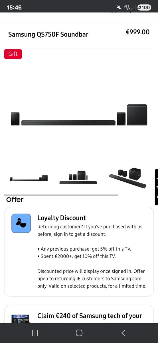 Samsung soundbar QS750F - Image 1