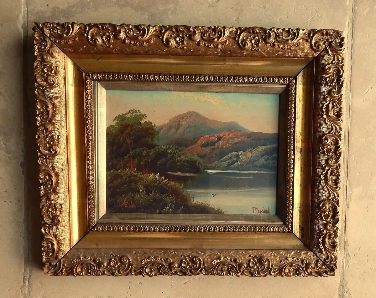 Vintage Signed Oil on Board Landscape Painting - Image 1