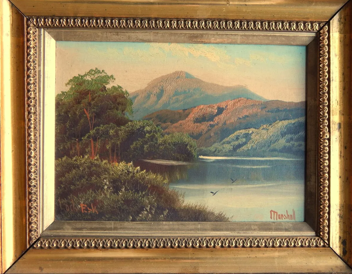 Vintage Signed Oil on Board Landscape Painting - Image 2