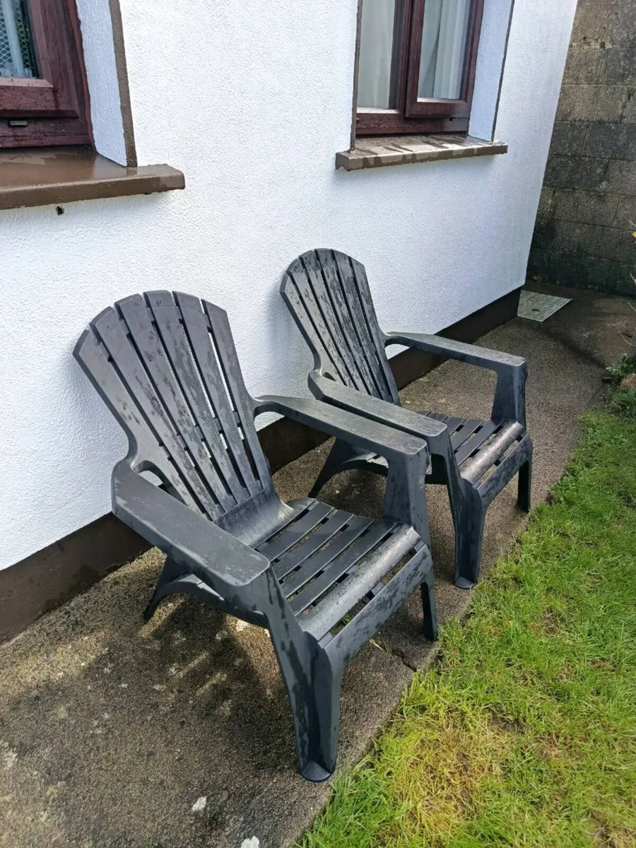 2 Anthracite garden chairs - Image 1