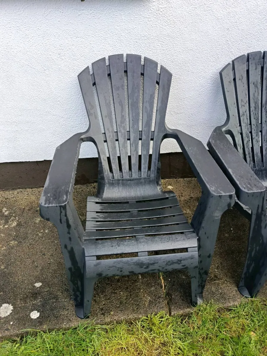 2 Anthracite garden chairs - Image 2
