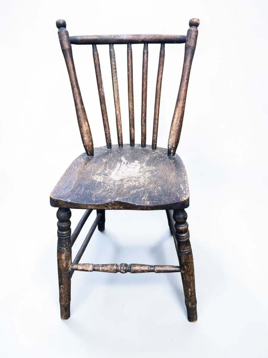 Antique Kitchen Chairs x 2 - Rustic - Image 3