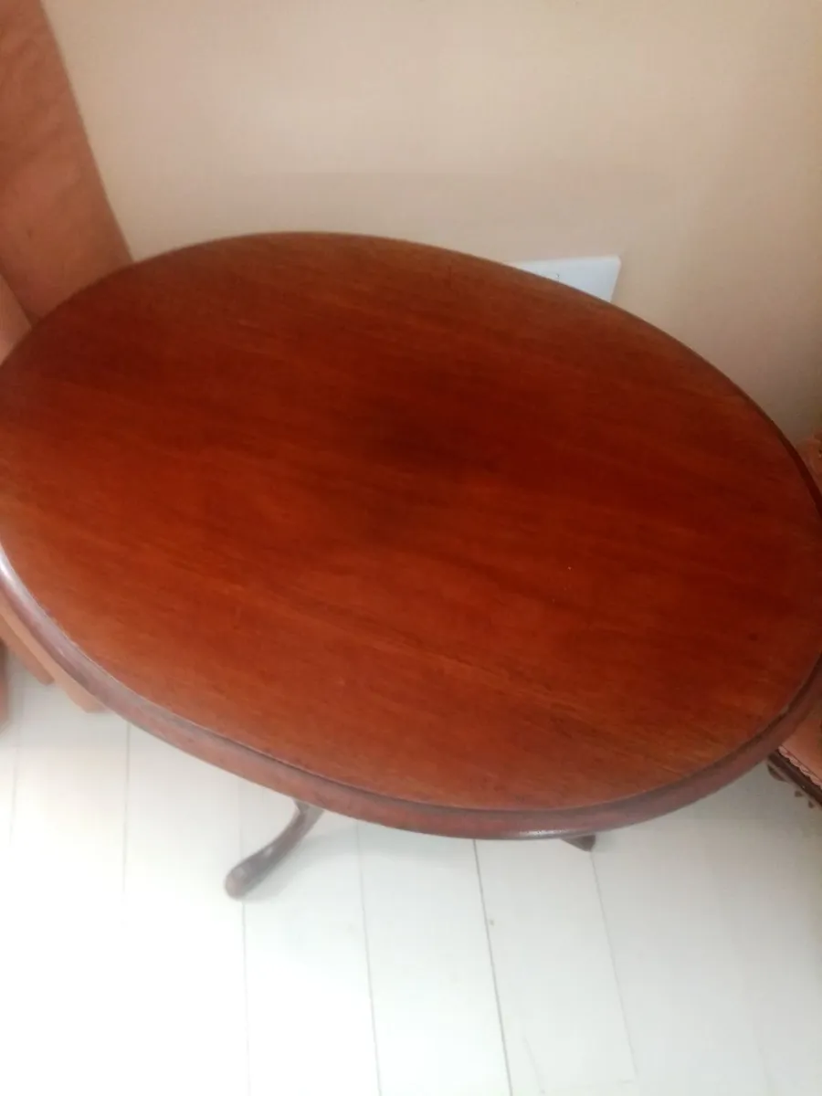 ANTIQUE MAHOGANY TRIPOD SIDE WINE TABLE - Image 4