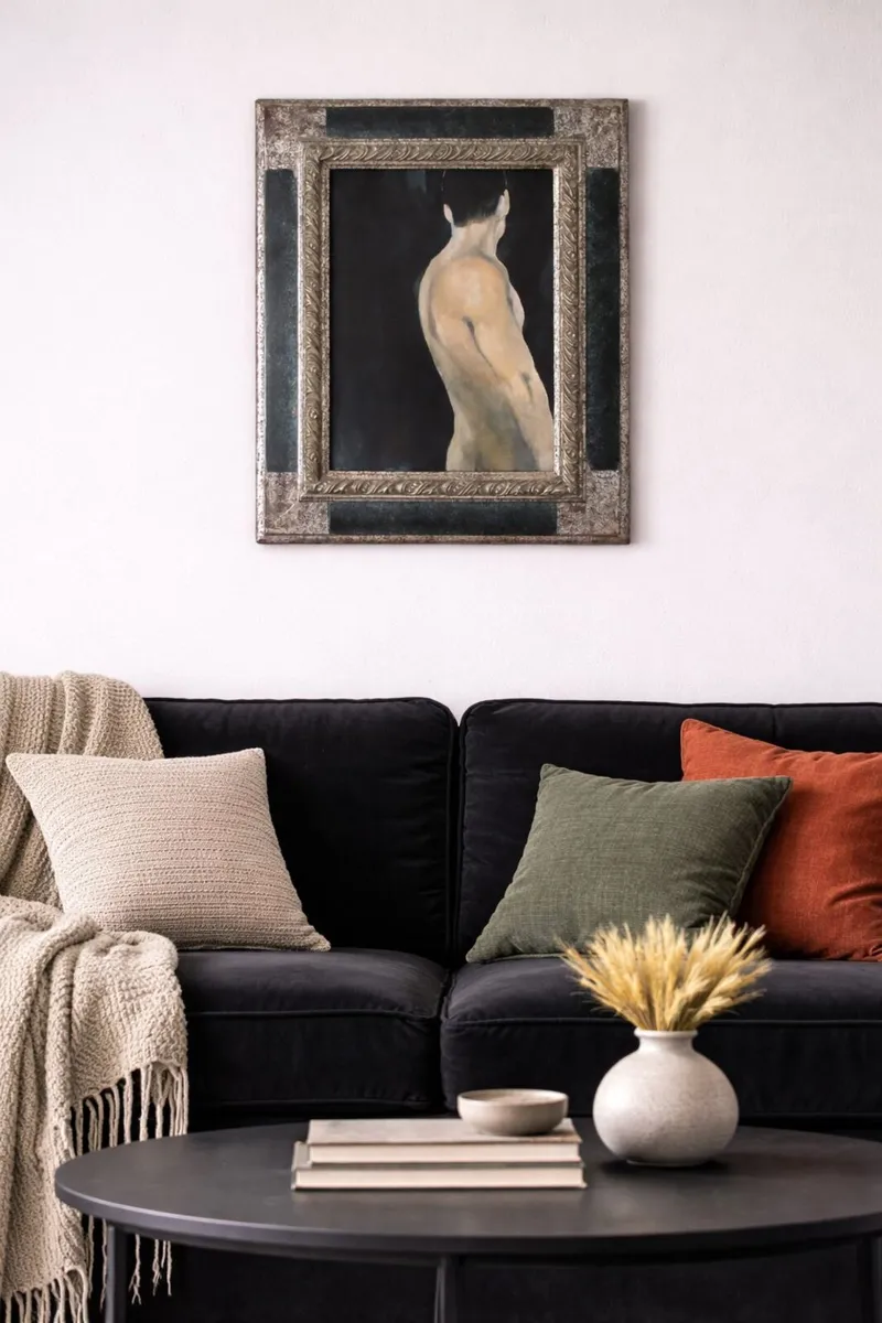 Original Acrylic Nude Study – Antique Decorative - Image 1