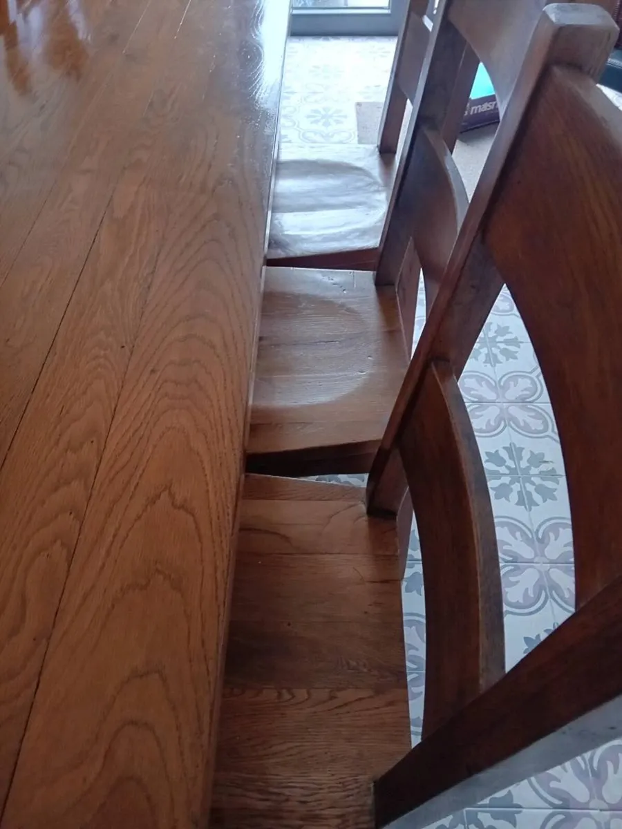 Oak Kitchen Table & 6 Chairs - Image 4