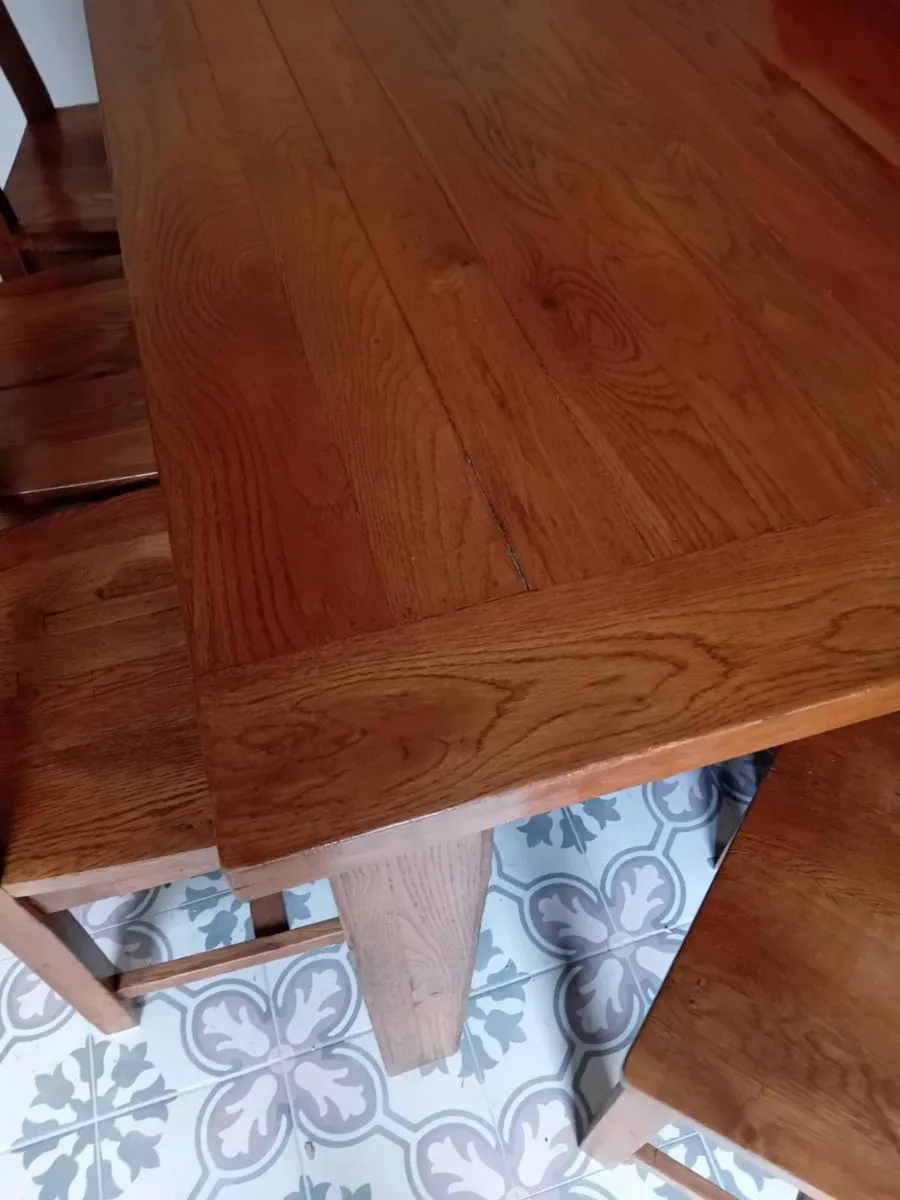 Oak Kitchen Table & 6 Chairs - Image 3