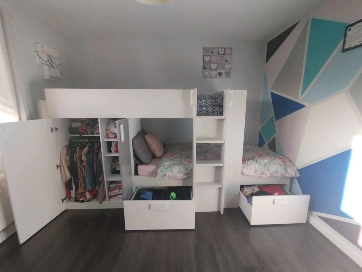 Bunk bed with wardrobe and storage - Image 2