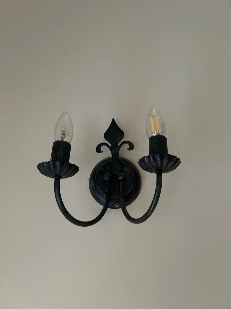 Black light fittings - ceiling and wall (total 6) - Image 2