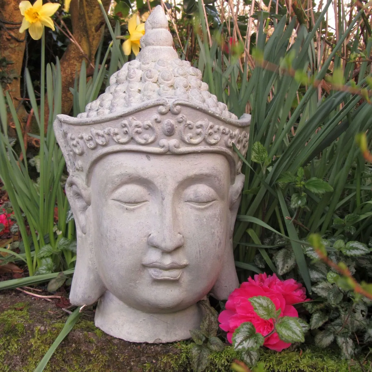 Large Buddha Head Garden Statue – 46cm