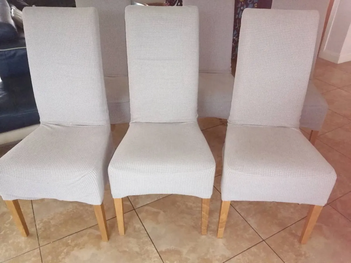 Oak dining chairs - Image 3