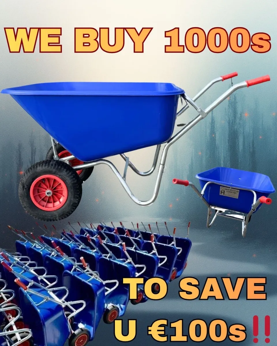 200L GALVANISED JUMBO 2 WHEELER WHEELBARROW - Image 2