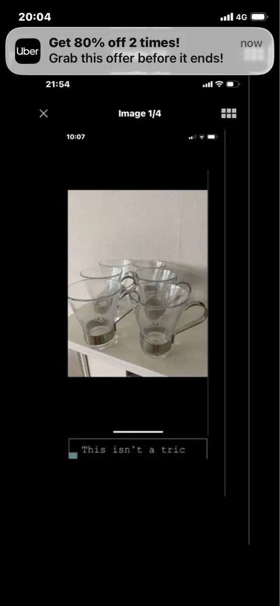 Rare Baileys Glasses Set with Metal Handles - Image 1