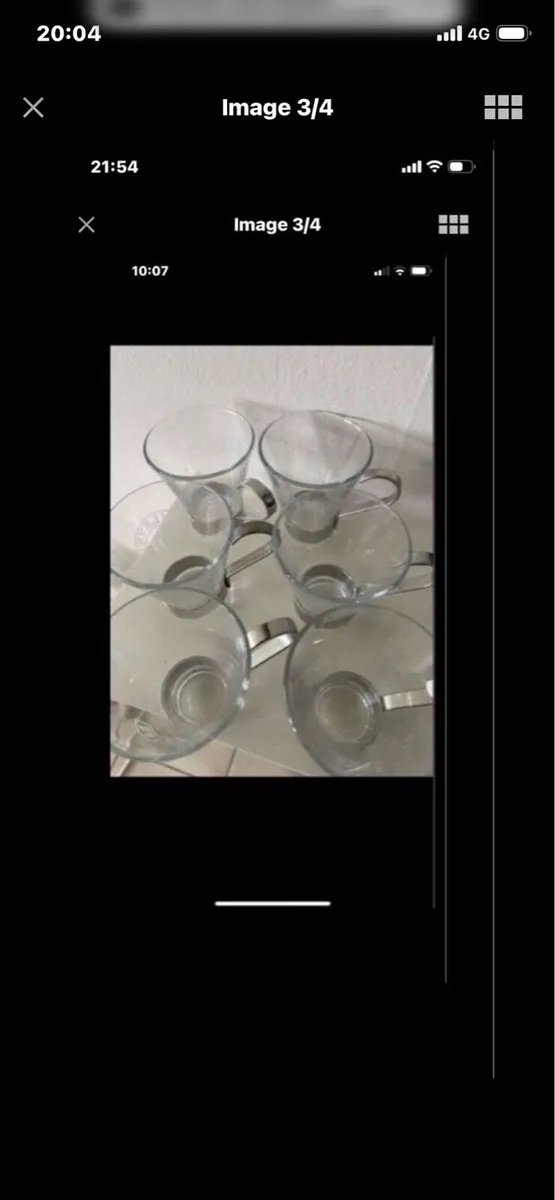 Rare Baileys Glasses Set with Metal Handles - Image 3