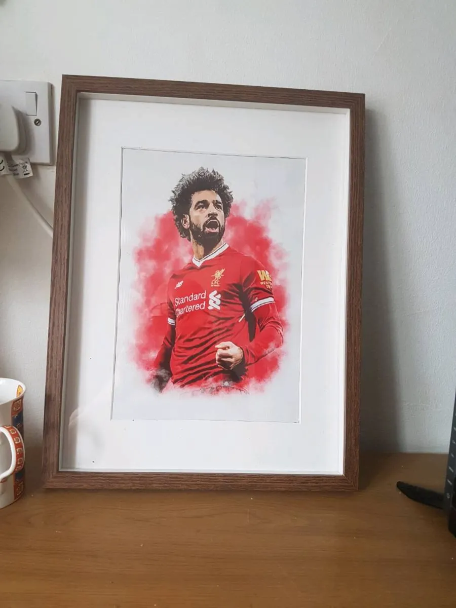 Mo Salah Large Framed Canvas Print 43 x 33cm