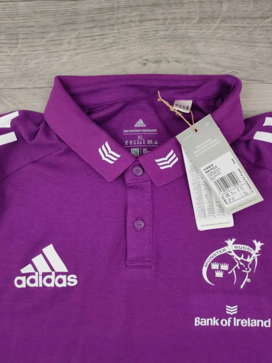 Adidas Munster Rugby Polo Shirt Men's XL - Image 3