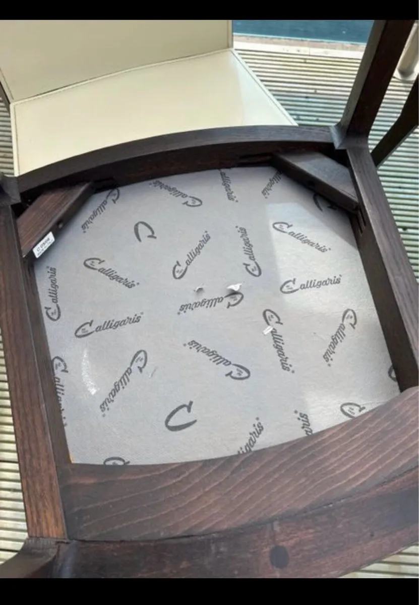 Italian leather dining room chairs ( 6 ) - Image 4