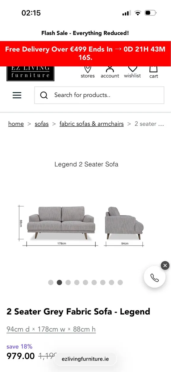 Light grey 2 seater couch - Image 4