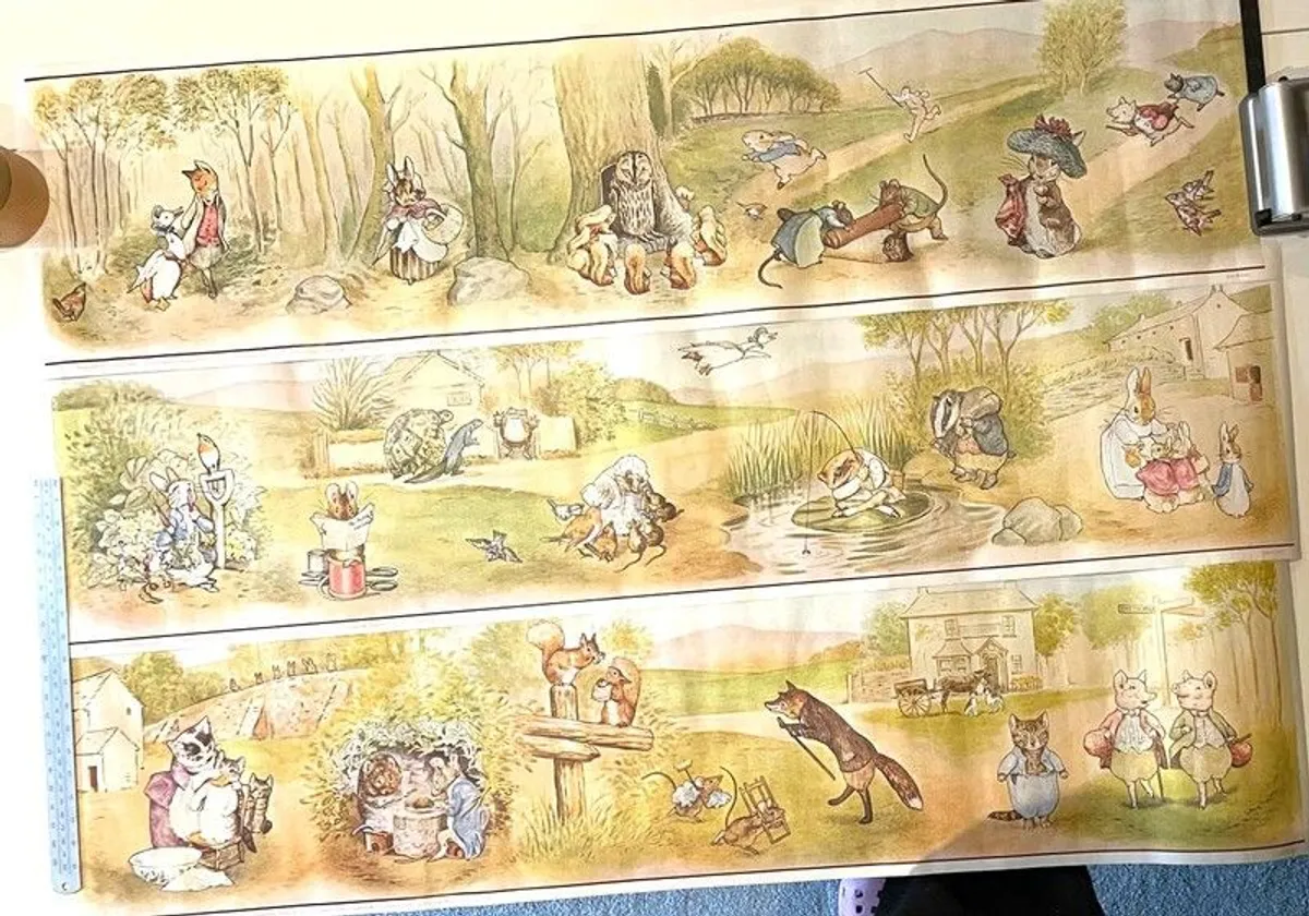 Vintage 1977 Beatrix Potter Nursery Frieze Trio Pictures - Image 1