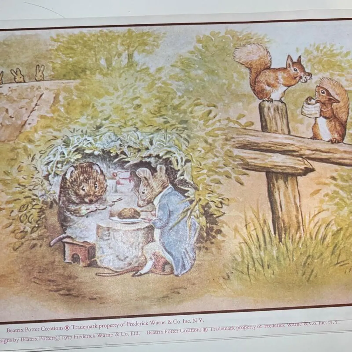 Vintage 1977 Beatrix Potter Nursery Frieze Trio Pictures - Image 2