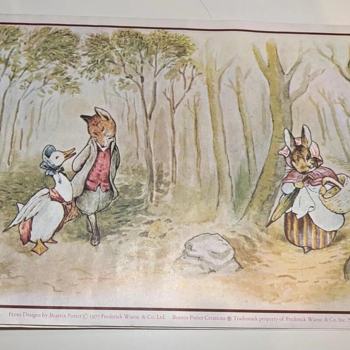 Vintage 1977 Beatrix Potter Nursery Frieze Trio Pictures - Image 3