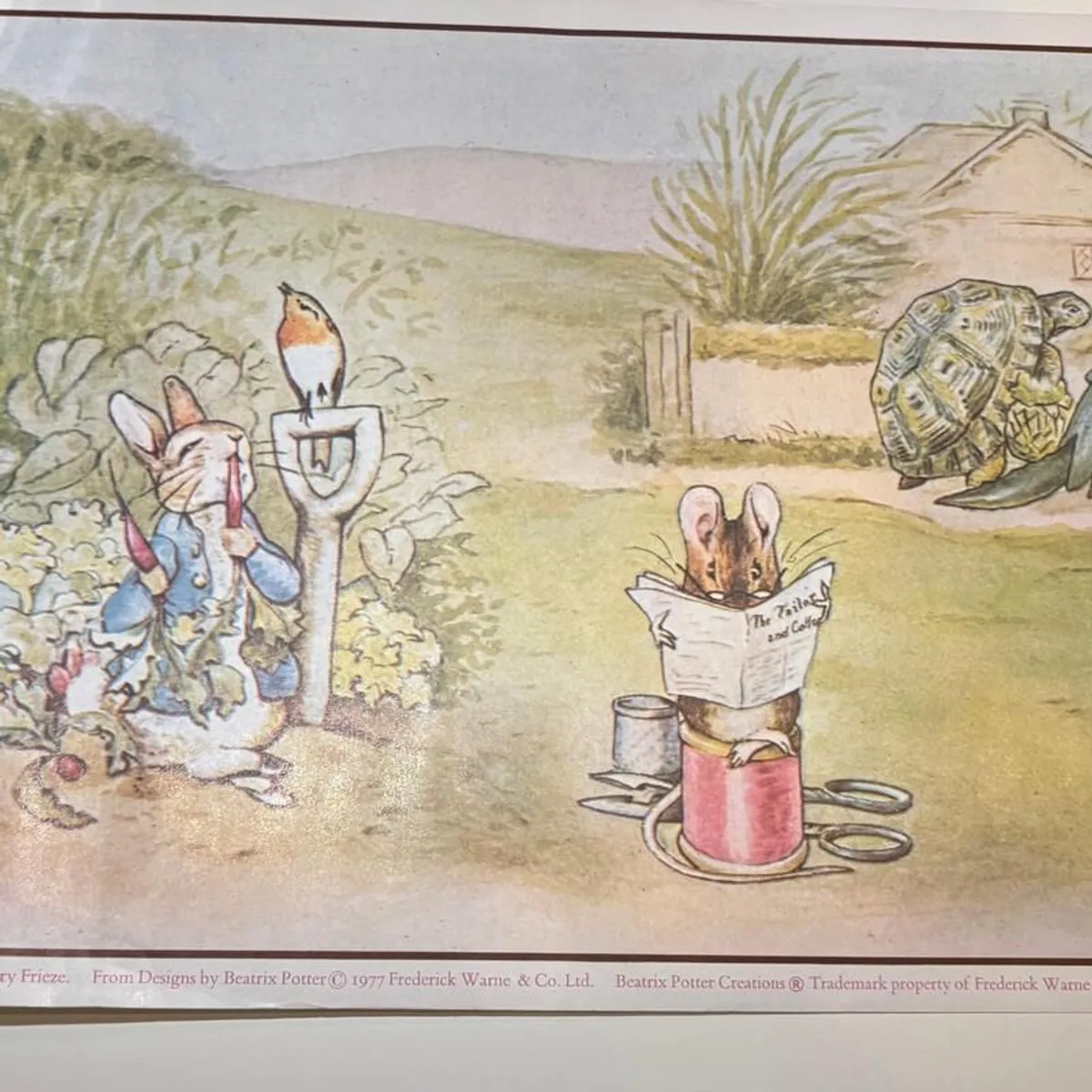 Vintage 1977 Beatrix Potter Nursery Frieze Trio Pictures - Image 4