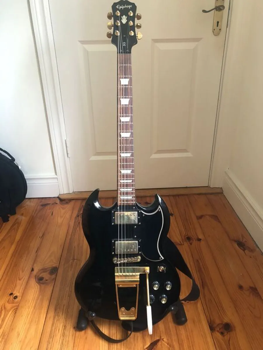 2009 Epiphone '65 Maestro Deluxe SG G-400 Ebony Solidbody - Image 1