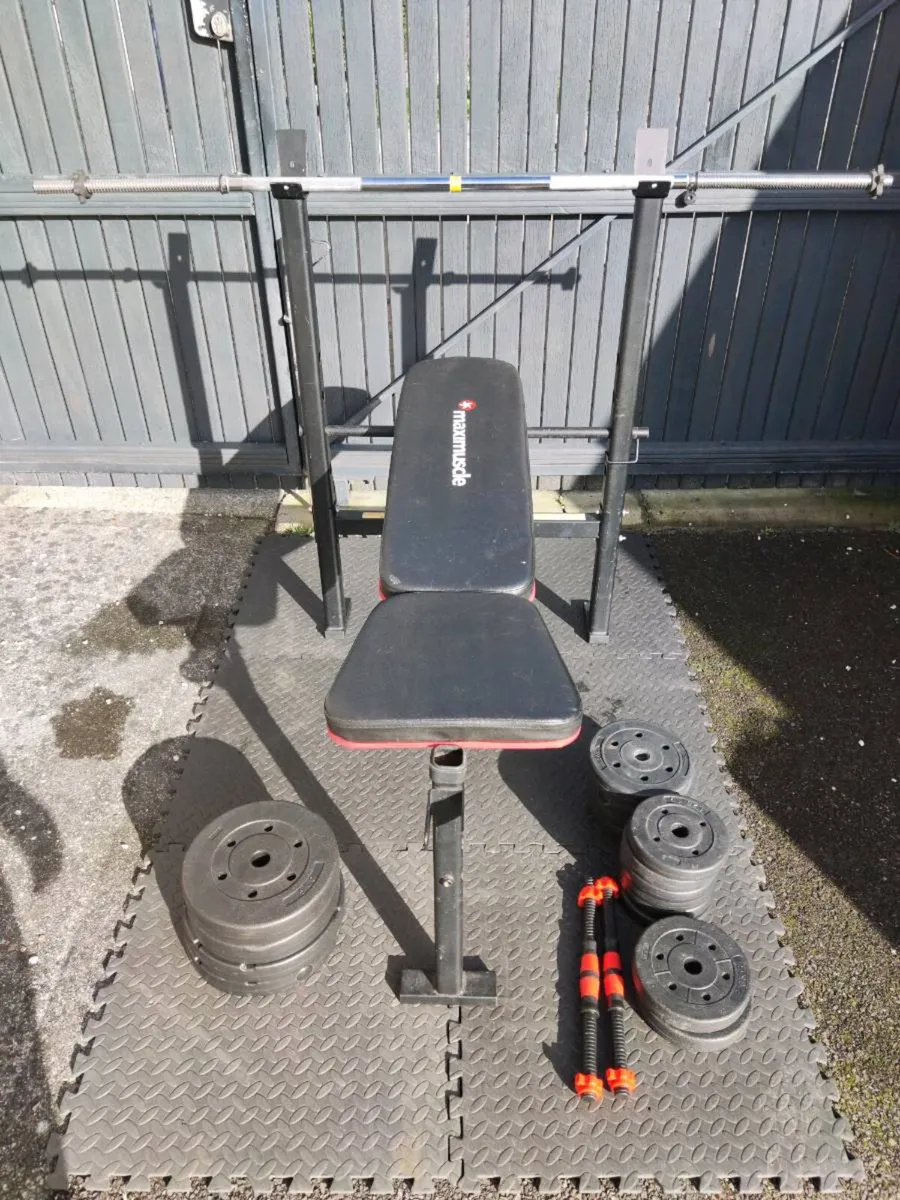 Weight bench weights barbell dumbbells - Image 1