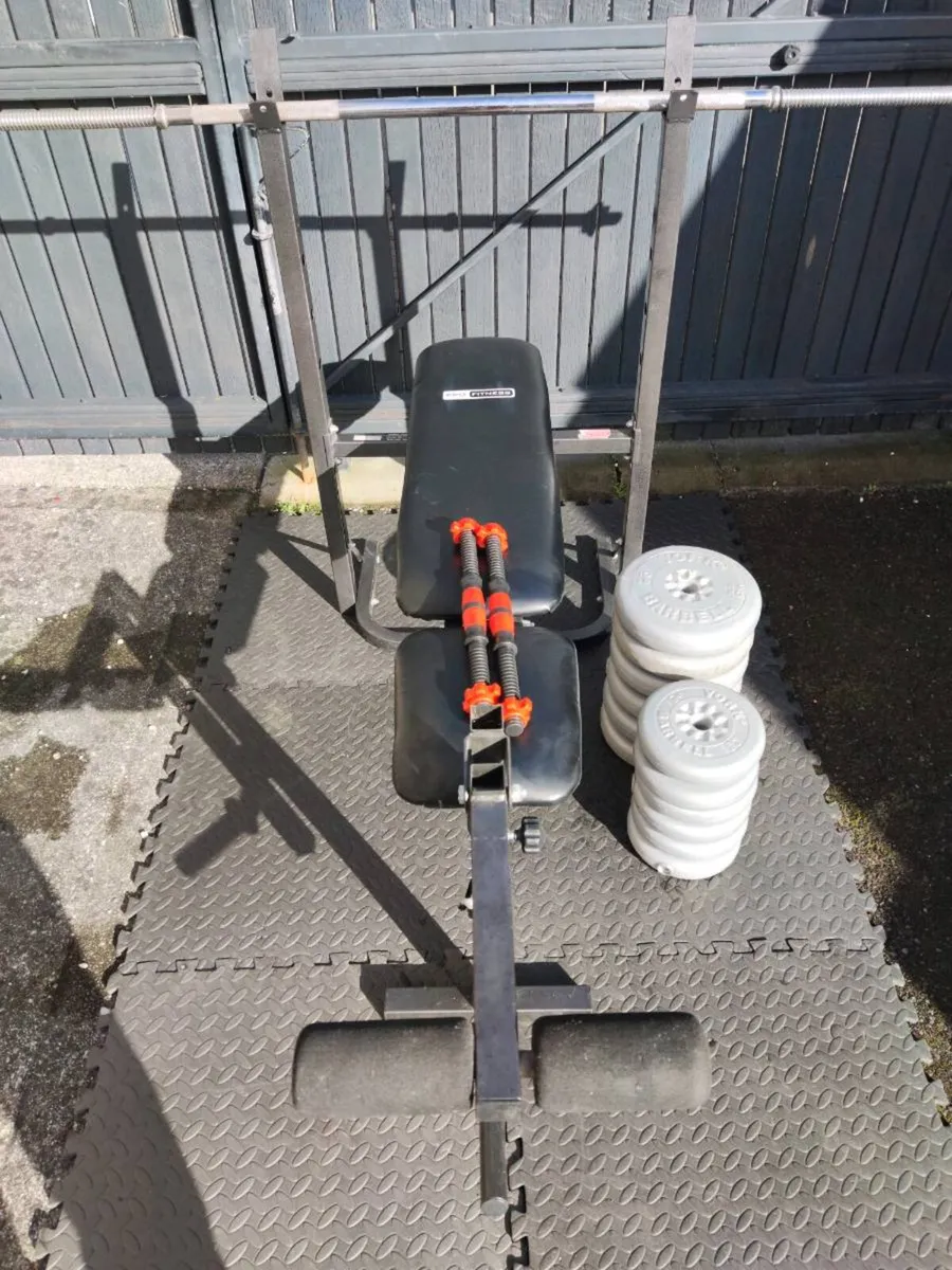 Weight bench weights barbell dumbbells - Image 1