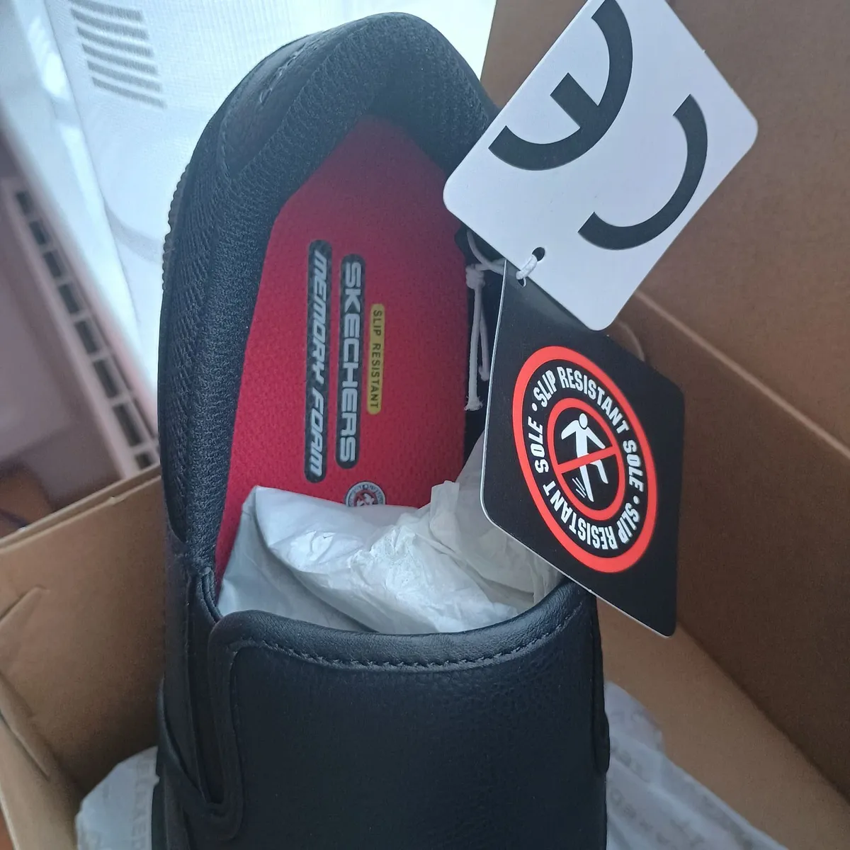 Ladies Leather  Sketchers Go Walk Work Shoes - Image 1