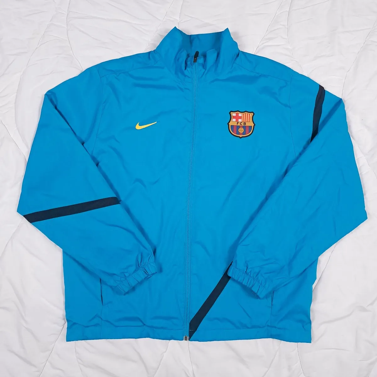 Barcelona 11 12 Vintage Blue Football Jacket XL - Image 1