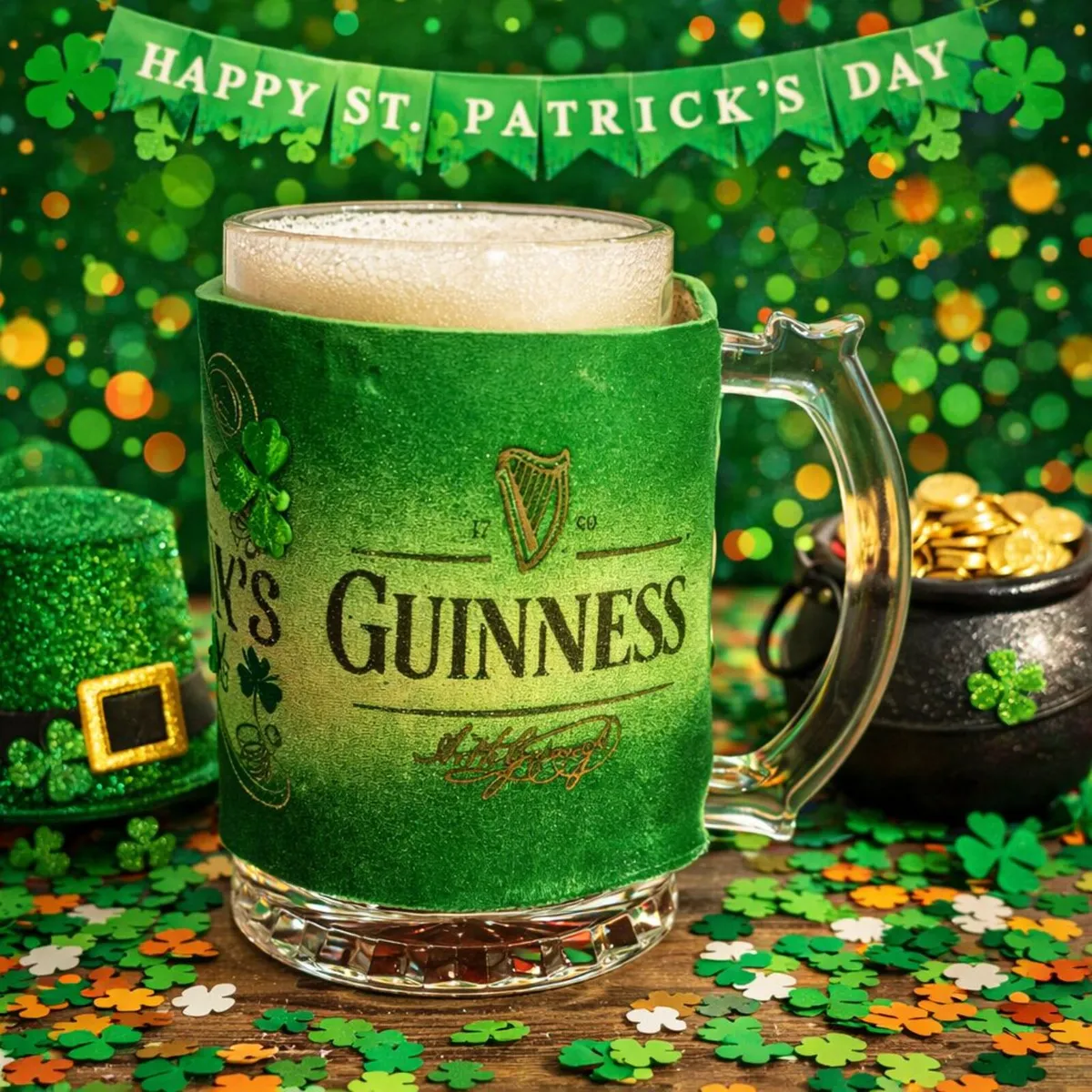St Patrick’s Day Genuine Leather Beer Mug - Image 3
